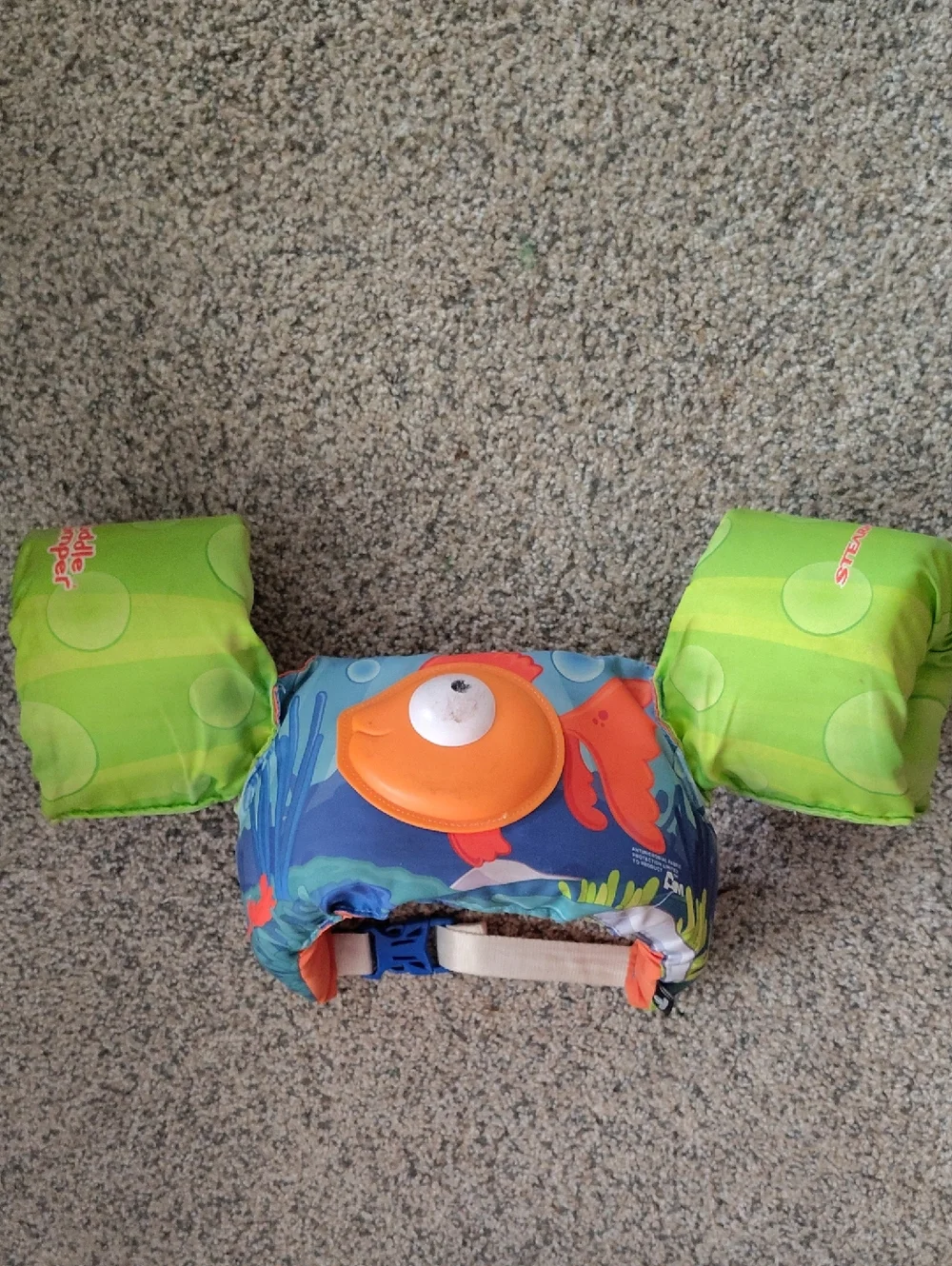 Kids Swim Arm Float Vest in Green and Blue